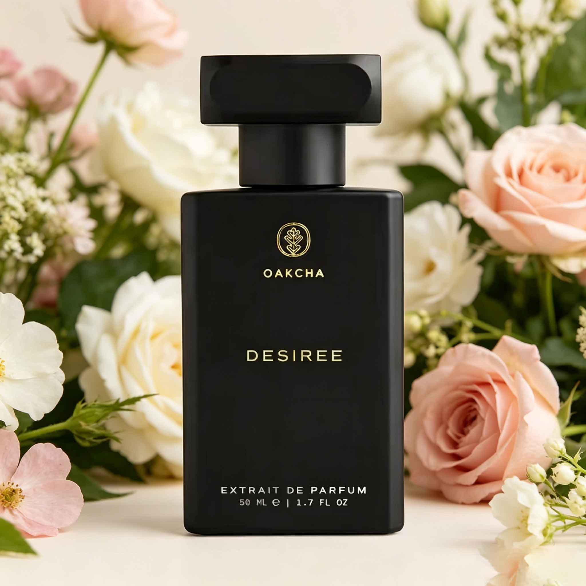 Perfume High Fragrance - น้ำหอม DESIREE Desire เป็นน้ำหอมกลิ่นดอกไม้ผสมไม้สีเข้มที่มีเสน่ห์และทันสมัย กลิ่นหอมของไม้จันทน์หอม, ไม้หอมฮั่วเซียง