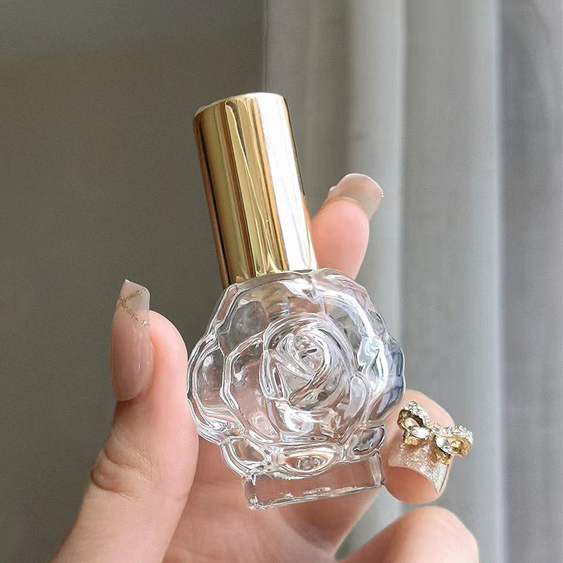 Rose Water Spray - ขวดน้ำหอมแบบพกพาขนาด 10 มล. รูปทรงดอกกุหลาบ ขวดแก้วแบบฉีดพ่น รีฟิลได้